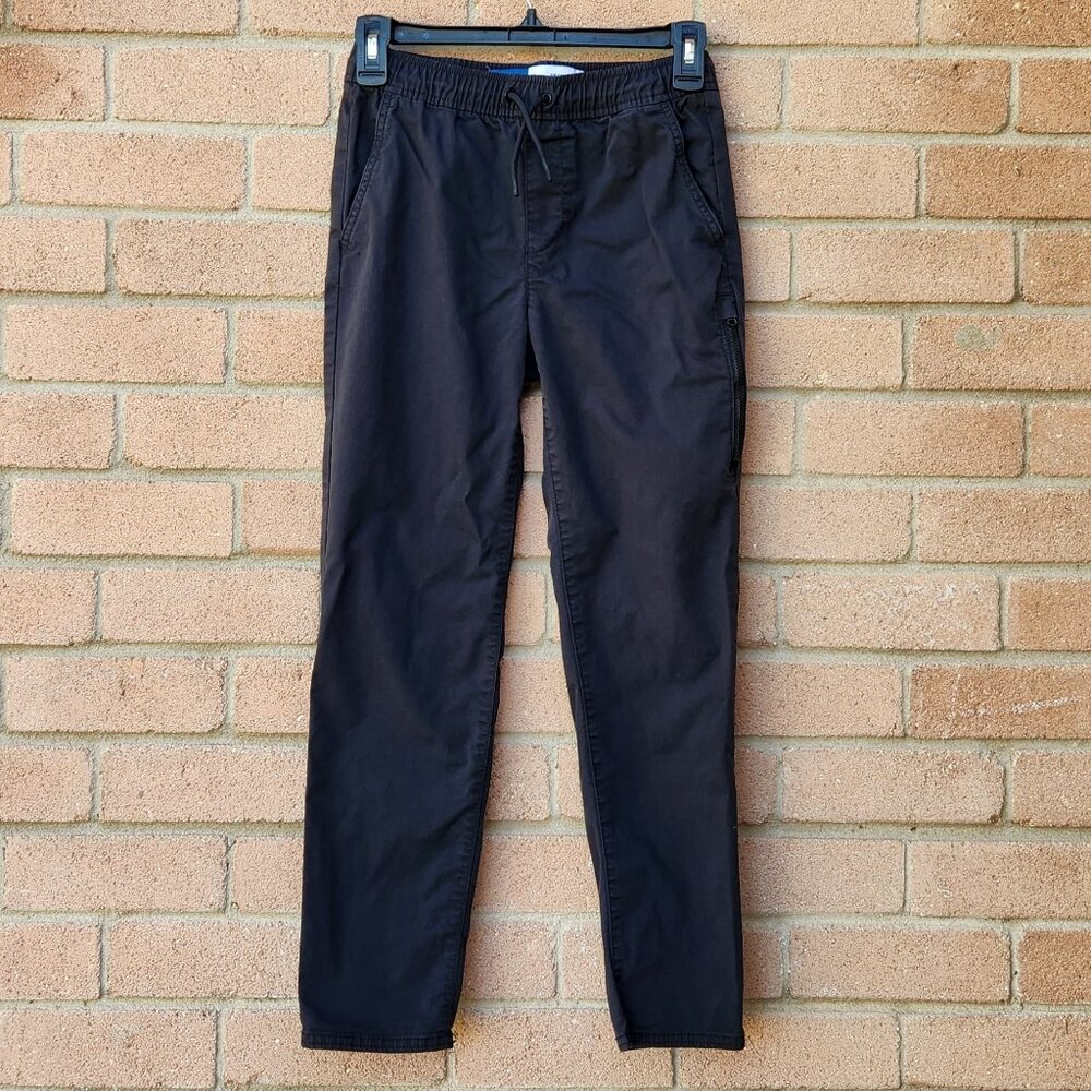 Old Navy Tech Taper Pants Boys L 10-12 Black Quick Dry Zip Pocket Athletic